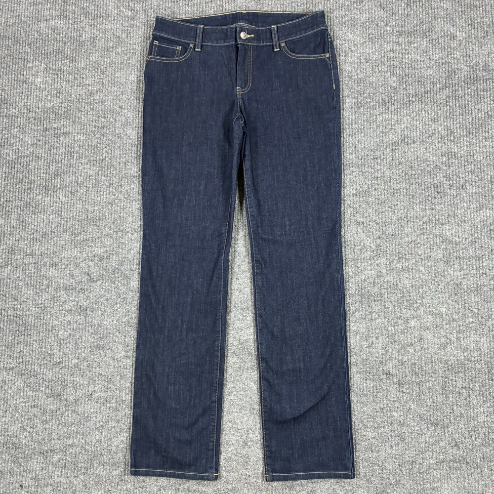 Chico's Womens Dark Wash Straight Leg Jeans W30" Stretch Denim Classic Casual